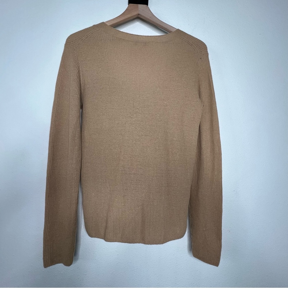 Vince Cashmere Long Sleeve V-Neck Henley in Camel, size M - Picture 4 of 7